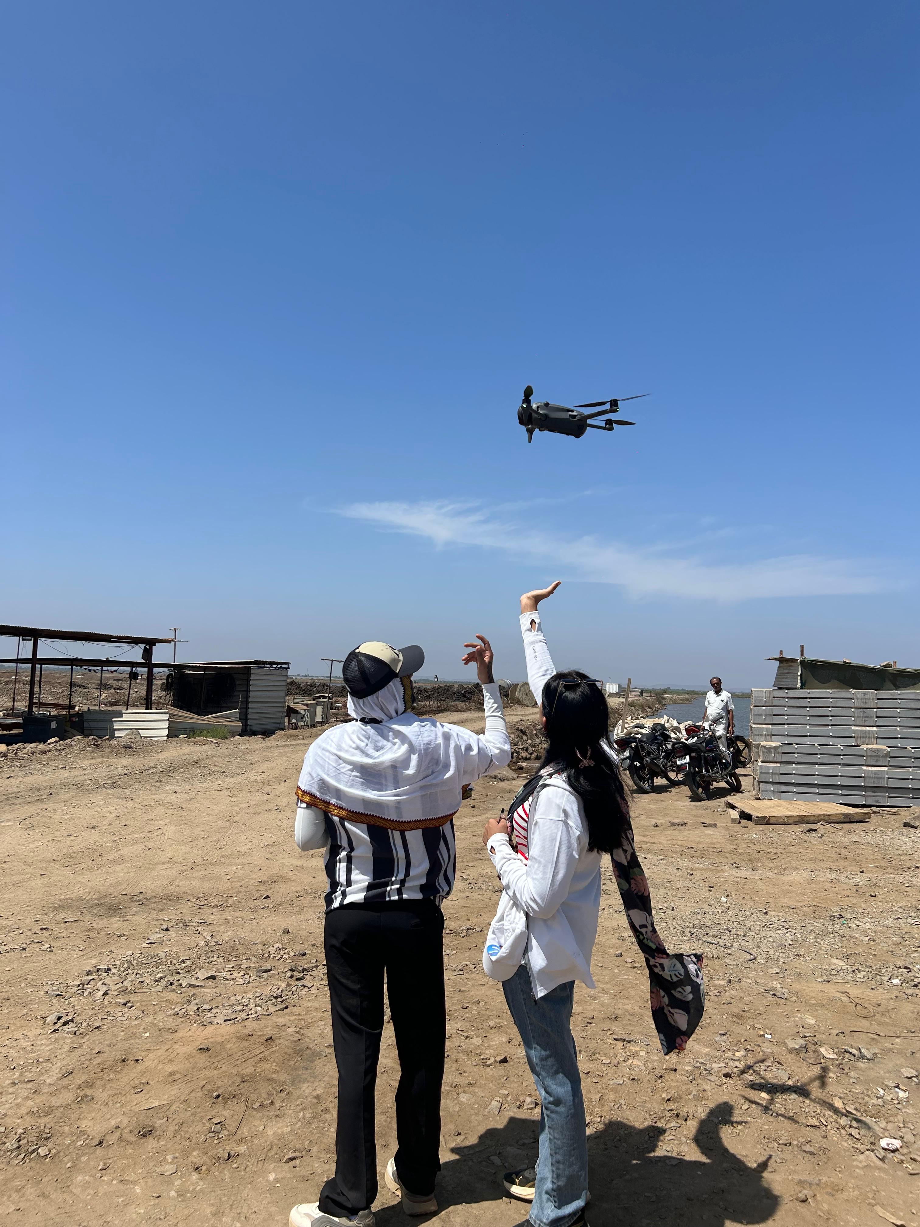 Drone aerial cinematography on location